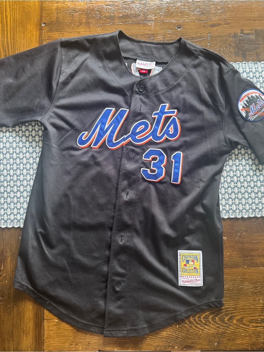 Mitchell & Ness Black Mets Youth Piazza Jersey #31